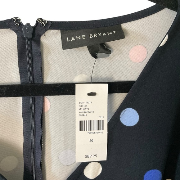 Lane Bryant Polka Dot Midi Dress - Black, Red, Blue, White - Picture 4 of 7